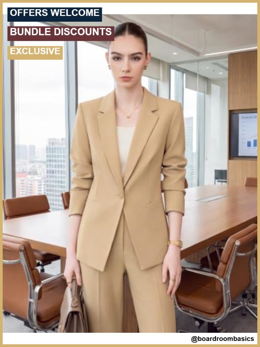Women's 2 Piece Business Pantsuits Wrinkle Free Outfit - Picture 2 of 6